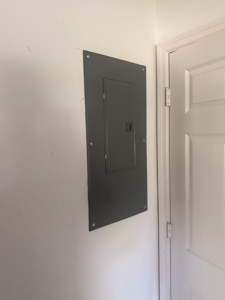 New Square D QO panel with its cover closed
