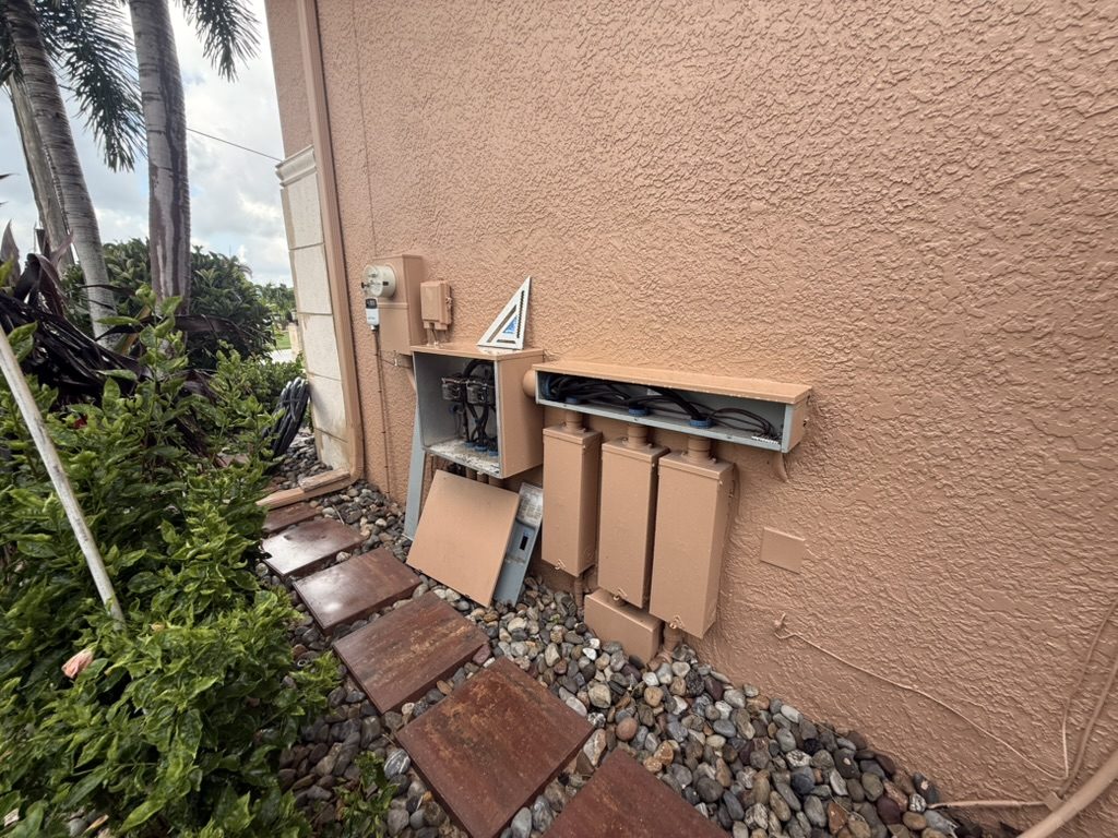 Splice box and wireway opened before the Generac transfer switches were mounted