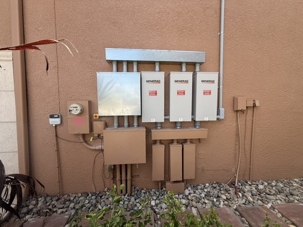 Generac Generator With Three Transfer Switches in Cape Coral